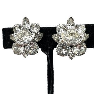 EISENBERG 1940s-50s RHINESTONE CLIP ON EARRINGS